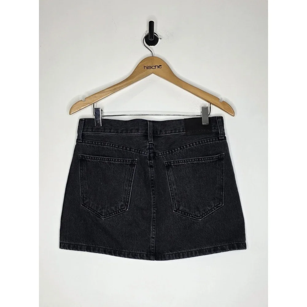 Aritzia Denim Forum Mini Skirt The 90's Ricci Skirt Women's Size 27 Black